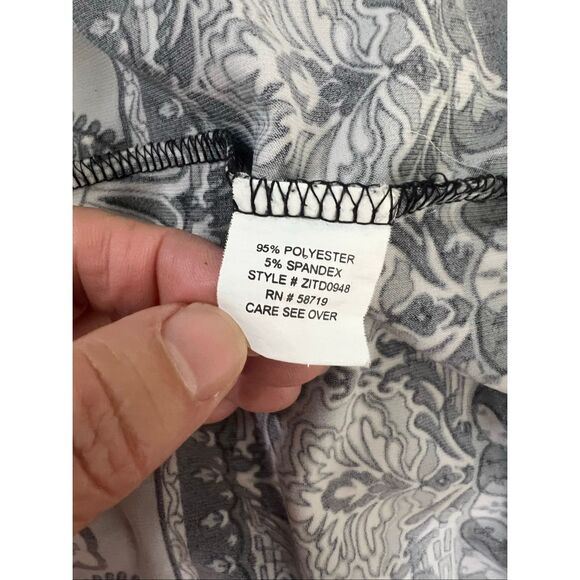 NY Collection Woman Black Grey Sleeveless Empire-Waist Maxi Dress Plus Size 2X - Picture 10 of 12